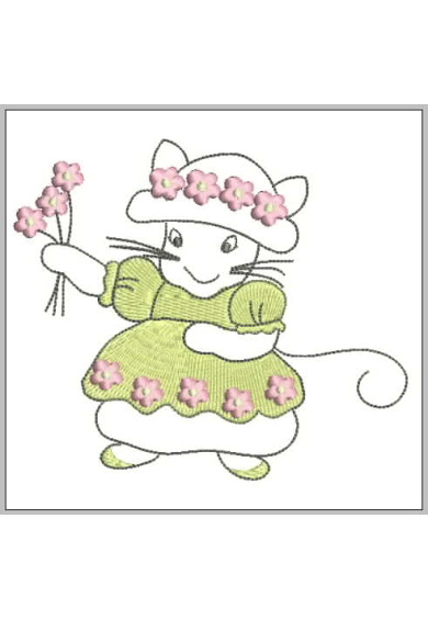 Chi327 - Little Mouse with flowers